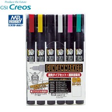 MR.HOBBY 鋼彈套筆GMS-110(紅黃黑白螢光粉金屬綠)GSI郡氏GUNZE鋼彈漆筆細麥克筆溝線墨線筆, 1個