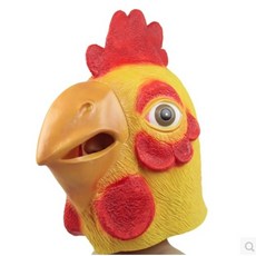 發光派對屋(西門中華店) 公雞 全罩乳膠面具 頭套, 1個