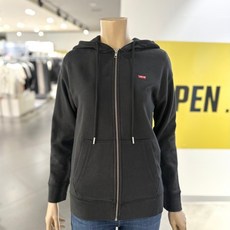 [ L E V I S ] NC강서 리바이스~!! 여성 자수 심플 로고 후드집업 3종!! 사계절 아우터 겸용 블랙 넉넉한 사이즈 ( LA0777-020 )