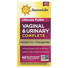 단백질 비타민 철분 마그내슘 칼슘 Renew Life Ultimate Flora™ 질 및 요로 컴플리트 지연 방출 베지 캡슐 60정 고루고루섭취해주세요, RenewLifeUltimateFlora질및요로컴플리트, 1개