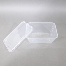 엠엔피 투명 반찬통 사각 사출용기 1000ml, 50세트, 1개