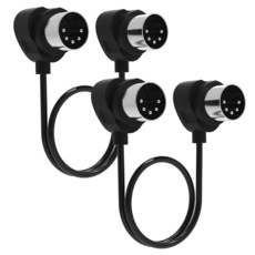 FORE 2팩 1피트/30cm 45도 대칭 각진 MIDI 케이블 좁은 공간을 위한 초소형 플러그 키보드/인터페이스/기타 멀티 이펙트와 호환되는 5핀 딘 1피트/30cm_16, 1ft Right-Angle 2-Pack_163425, Black Right-Angle