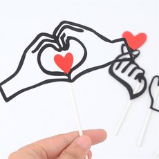 쏘쏘 귀여운 손하트 스틱 쇼카드, B타입