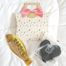 DR80 하트미역1개+잡곡굴비1개(플로랜스반달상자손잡이) 어린이집 생일선물 혜명마트