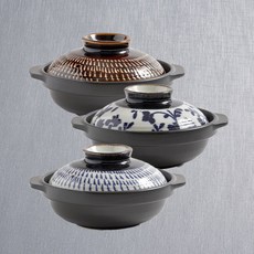 일본 쇼와세토 도나베 뚝배기 1인용 도자기 전골냄비 미니뚝배기 570ml, 1개, 16cm