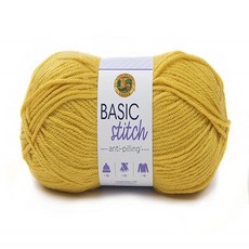 Lion Brand Yarn Basic Stitch (\"타래 톤\") 보풀 방지 뜨개질 실 코바늘 뜨개질용 3팩 에보니, 머스타드, 1팩