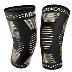 NEENCA 무릎 지지자 2장 세트 섬유 스포츠용 무릎 보호 무릎 안정 통기성 배드민턴 / 농구 / 배구 / 골프 / 테니스 / 축구 / 달리기 스포츠 일반 좌우 겸용 일상생활, 상세페이지 참조, 1개