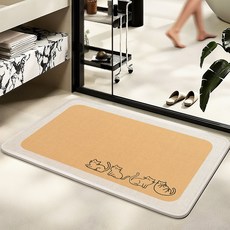 卡通亞麻地墊浴室地墊家用衛生間門口吸水防滑耐髒易打理腳墊, 1個, 小喵