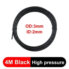 4미터 유압 오일 파이프 OD 2mm/3mm/4mm/6mm RC 굴삭기 덤프 트럭 부품 용 검정색 나일론 튜브 투명 호스, 06 4M 3X2mm