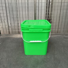 新品 發票含稅方形塑料桶帶蓋四方桶5/6/12/20/25陞大桶垃圾桶加厚全新料包裝桶釣魚桶食品級方形帶蓋水桶, 12陞綠方桶塑料提手, 1個