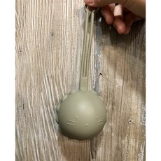 小萌獅鈴鐺造型矽膠奶嘴收納包，莫蘭迪色系奶嘴收納盒，適用香草奶嘴與BIBS奶嘴, 1個, 莫蘭迪灰綠, 莫蘭迪灰綠