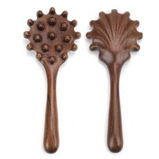 金絲檀木 貝殼造型 按摩梳 梳頭按摩 穴道按摩, 金絲檀木20珠貝殼按摩經絡刷, 1個