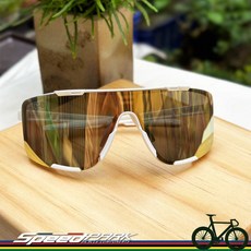 速度公園 義大利 OCTO ZONDA 電鍍運動眼鏡「白框/電鍍金鏡片」亞洲設計 自行車眼鏡 風鏡 臺灣製造, 1個