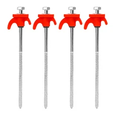 20CM 탄소강 텐트 펙 스파이크 훅 캠핑 텐트 못 나선형 캐노피 말뚝 야외용 10/2개 나사 앵커 텐트 말뚝, 07 Red - 4pcs
