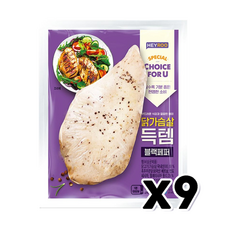 헤이루 닭가슴살득템 블랙페퍼 즉석조리, 9개, 100g