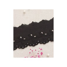 퀼트스타 비올라 리본 면자수레이스_블랙 140, 1개, 블랙