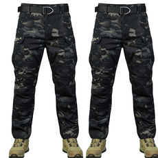 1+1 봄 여름 고급 스판 IX7 튼튼한 전술 바지 작업복 택티컬 등산 낚시 외출 춘추 전술복 작업, 밀리터리검정+밀리터리검정(봄)