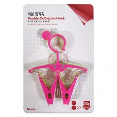 더블 집게훅 2p 고무장갑 행주 주방장갑 고정집게, 상세페이지 참조, 1개