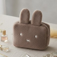 미피 보들 퍼 파우치 부드러운 털 토끼 파우치 여행용 화장품 가방 여친 선물 코코아 브라운