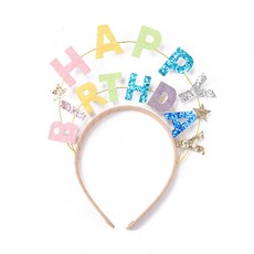 마블파티 글리터 2단 생일 머리띠, 1개
