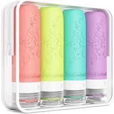 팬루오나이스 TSA 승인 실리콘 여행용 병 세트 세면도구용 누수 방지 용기 비행기 및 휴가용 필수품노란색, Yellow