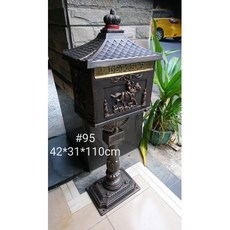 鄉村風鋁製浮雕造型直立式造型信箱 古銅色仿舊立式落地信箱直立郵筒室外庭院POST戶外信箱