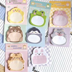 ins創意卡通可愛動物異形便利貼高顏值馬卡龍學生記事手賬素材貼, 1個, 龍貓(20張)