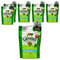 Greenies 健綠 貓咪潔牙餅, 2.1oz, 6個, 舒壓貓薄荷