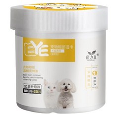 DORWNEY 俏力其寵物眼部濕巾 狗狗貓咪淚痕清潔濕紙巾 溫和無刺激 180+20片, 1個, 【寵物眼部濕巾180+20片】