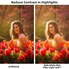 WalkingWay 소프트 렌즈 필터 화이트 프로 안개 확산 렌즈 필터 카메라 사진 액세서리 용 꿈꾸는 안개 효과, 01 95 미리메터, 04 Soft Filter 1