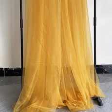 패브릭원단 오렌지 옐로우 소프트 Tulle 패브릭 웨딩 장식 커튼 천 메쉬 레이아웃 의자 뒤로 Drap, Ginger, 1개
