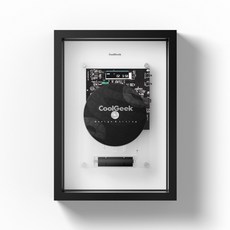 《CoolGeek》M1 Music Frame相框CD播放機，搖控操作，攜帶/固定，5.0藍牙，續航8h，壁掛CD播放器, 午夜黑,無需加購