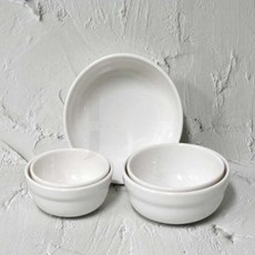 제오오스토어 국 그릇 밥공기 업소용 미색 흰색, KJ한식5볼