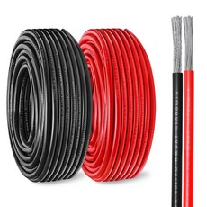 6게이지 해양 와이어 보트 OFC 주석 도금 표준 스피커 자동차 미국 구리 케이블 무산소, 10 Gauge 20 FT, Red&Black