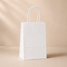 이루모아 깔끔한 무지 종이가방 선물 종이 쇼핑백, 10개, 화이트 10개, 화이트