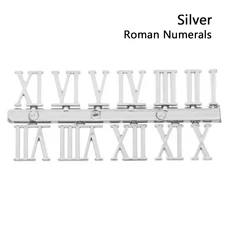 1세트 복원 교체 도구 로마 숫자 시계 액세서리 아라비아 쿼츠 부품, 01 silver roman numeral