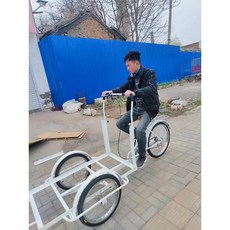 짐수레 세발자전거 짐칸 시골 삼륜차 3발 삼발이 트레일러, 흰색상자의크기는길이1.1mx너비0.6m입니다