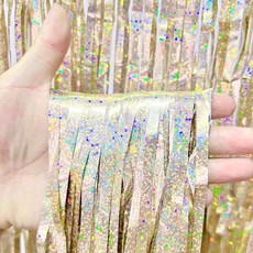 파리스 데코 수술 파티커튼, 4개, 홀로그램샴페인골드