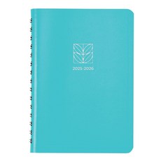 블루라인 필수 학술 /월간 플래너 13개월 2025년 7월 2026년 7월 트윈 와이어 바인딩 소프트 비쿠아나 커버 8인치 x 5인치 블루 CA101F 02-26
