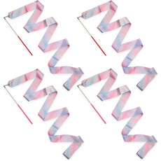 카이위안 왕조 4개 세트 댄스 리본 반짝이는 스트리머 78.7인치 체조 댄서 완드 회전 댄싱 재능 쇼 예술 훈련용, 1개