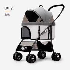 MDG 寵物推車 輕便可折疊 可分離 桃粉豪華升級款, 灰色, 升級款, 可分離可摺疊稱重40斤, 1套