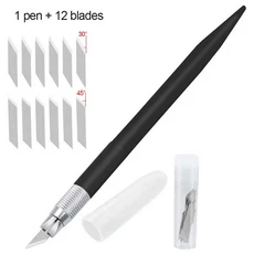 조각 유틸리티 나이프 스크랩북 DIY 핸드 계정 종이 커터 아트 커터 조각 도구 문구 용품 12 날, 02 Black