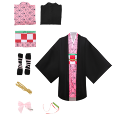 핫스윗 귀멸의 칼날 네즈코 여성 코스프레 의상 풀세트 할로윈 파티 성인용