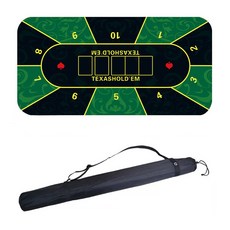 사시한사 미끄럼방지 텍사스 홀덤매트 포커 플레이매트, 블랙 그린 10인 모델, 1개