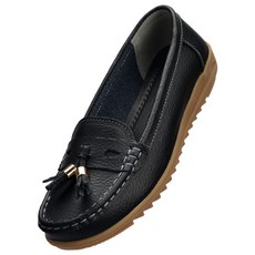 유세븐 효도화 여성용 가죽 컴포트 테슬 로퍼 DM1007