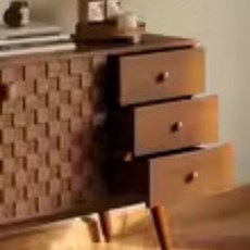 復古黃楊木實木鬥櫃 日式中古風餐邊櫃 咖啡櫃儲物櫃, 160*45*86cm, 1個