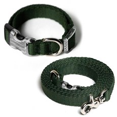 아띠지기 반려동물 목줄 + 핸즈프리 리드줄 세트, 올리브, 1세트