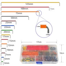 840개 브레드보드 점퍼 와이어 키트 14개 길이의 솔더리스 유연한 연결 케이블 프리스트립 및 프리폼 직각 아두이노 DIY 전자 프로젝트 PCB 회로 기판용
