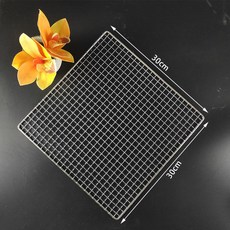 精選優品 304不鏽鋼燒烤網，食品級烤箱網，加粗加密戶外烤肉網，烘焙冷卻瀝油多用途, 1個, 長30厘米x寬30厘米, 長30厘米x寬30厘米