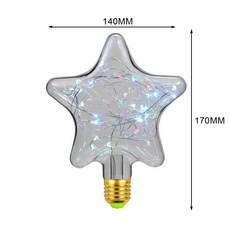빈티지 전구 트윙클 스타 따뜻함 글 에디슨 전문 장식, [05] Star RGB, [00] 아니다, [00] 3w, 1개